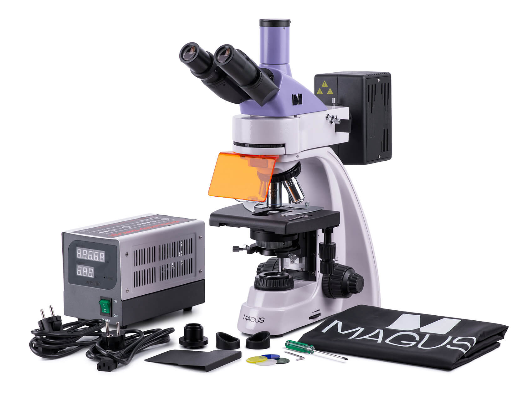 Fluorescenčný digitálny mikroskop MAGUS Lum D400 obsah balenia